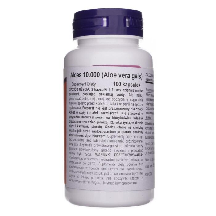 Now Foods Aloes 10000 mg (Aloe Vera) - 100 kapsułek - obrazek 2