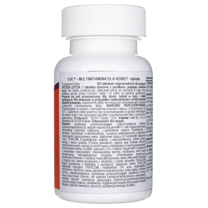 Now Foods EVE (multiwitamina dla kobiet) - 90 tabletek - obrazek 2