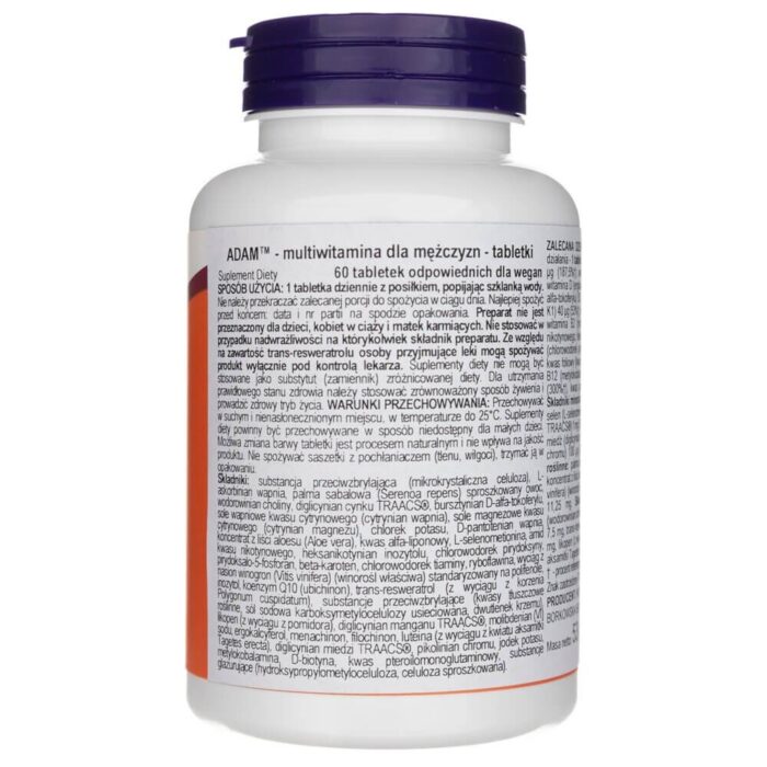 Now Foods ADAM (multiwitaminy dla mężczyzn) - 60 tabletek - obrazek 2