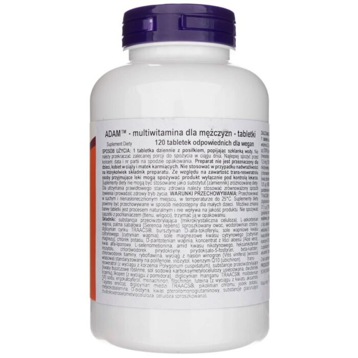 Now Foods ADAM (multiwitaminy dla mężczyzn) - 120 tabletek - obrazek 2