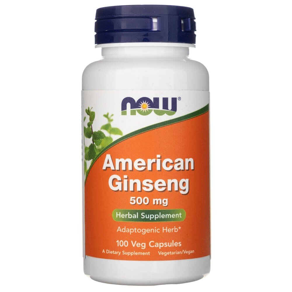 now4004-1-1.jpg Now Foods American Ginseng (Żeń-szeń Amerykański) 500 mg - 100 kapsułek - obrazek 1
