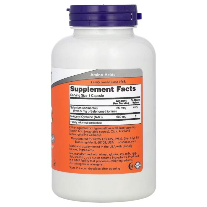 NAC with Selenium, 600mg - 250 caps - obrazek 3