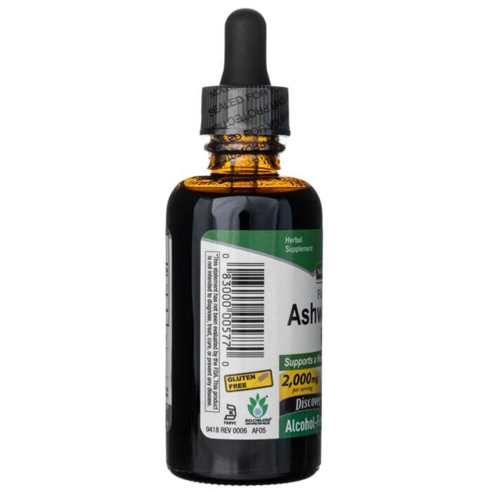 Nature's Answer Ashwagandha, płynny ekstrakt, bez alkoholu 2000 mg - 30 ml - obrazek 3
