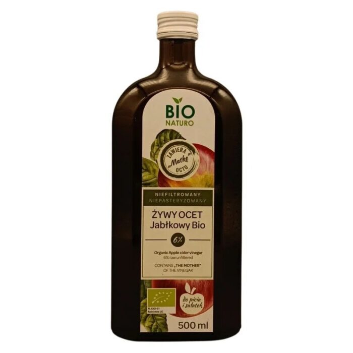 Ocet jabłkowy ŻYWY 500ml BIONATURO BIO - obrazek 1