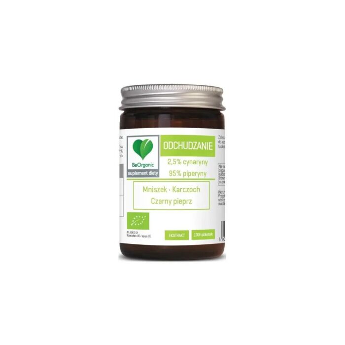 TABLETKI WSPOMAGAJĄCE ODCHUDZANIE (MNISZEK, KARCZOCH, CZARNY PIEPRZ) BIO 100 szt. - BE ORGANIC - obrazek 2