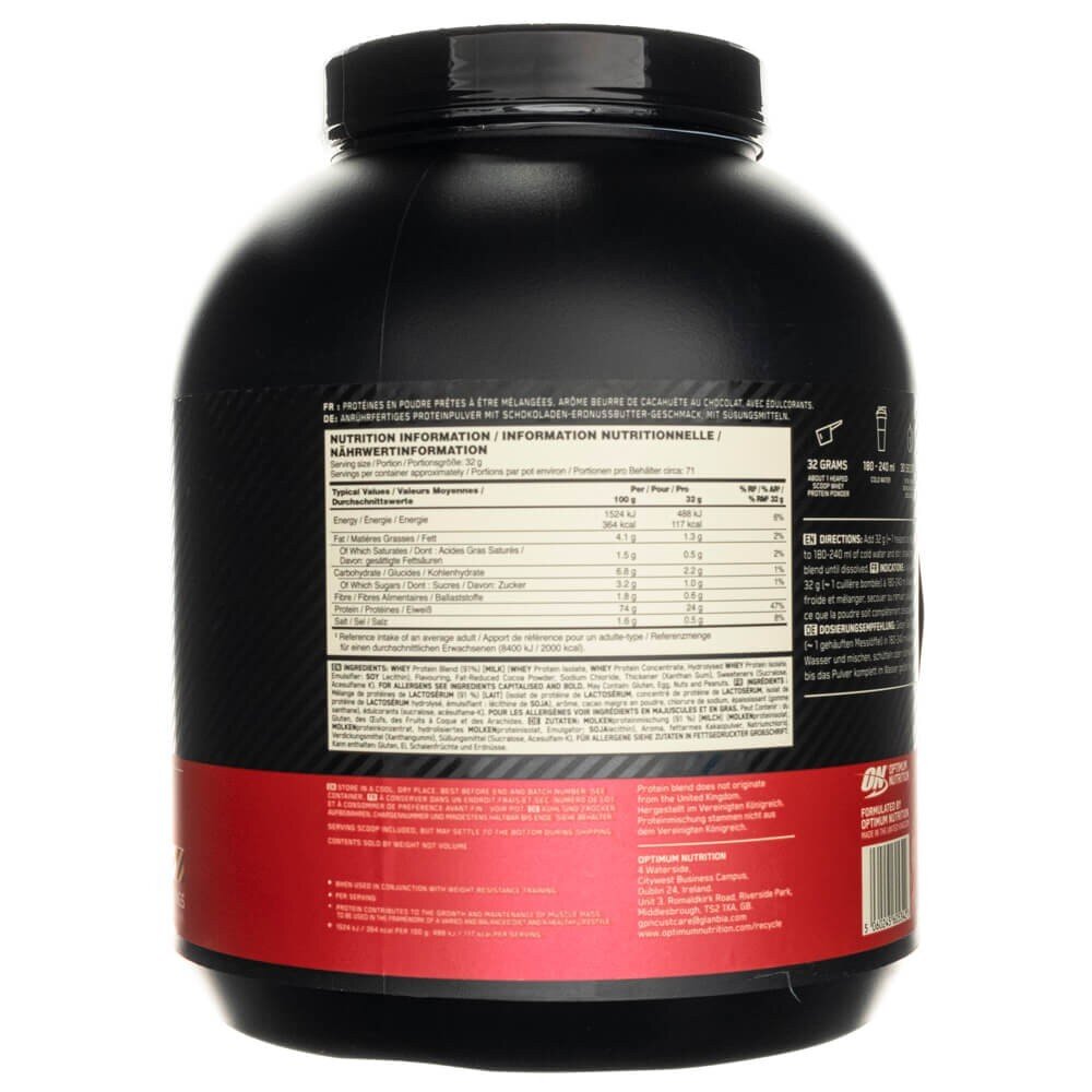 optin004-2-1.jpg Optimum Nutrition Gold Standard 100% Whey Protein, czekoladowe masło orzechowe - 2270 g - obrazek 2
