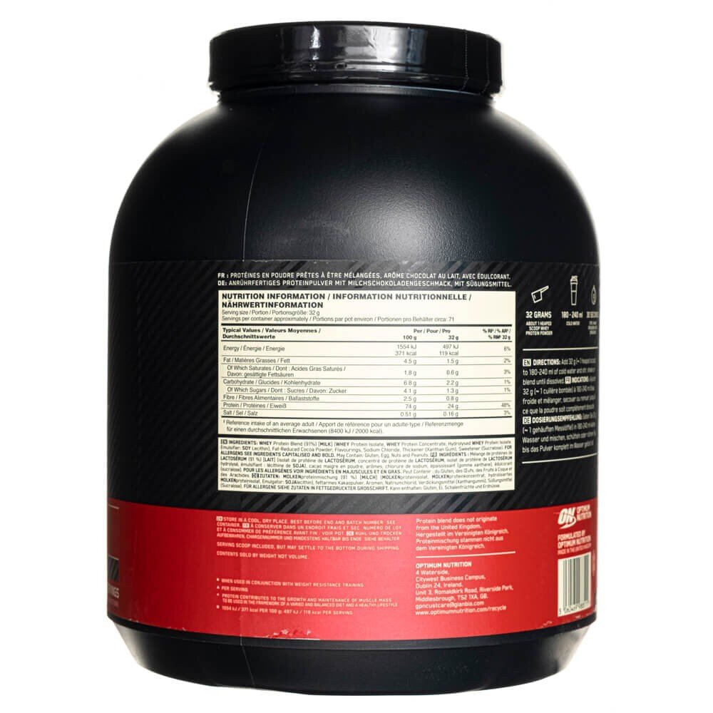 optin014-2-1.jpg Optimum Nutrition Gold Standard 100% Whey Protein, mleko czekoladowe - 2270 g - obrazek 2
