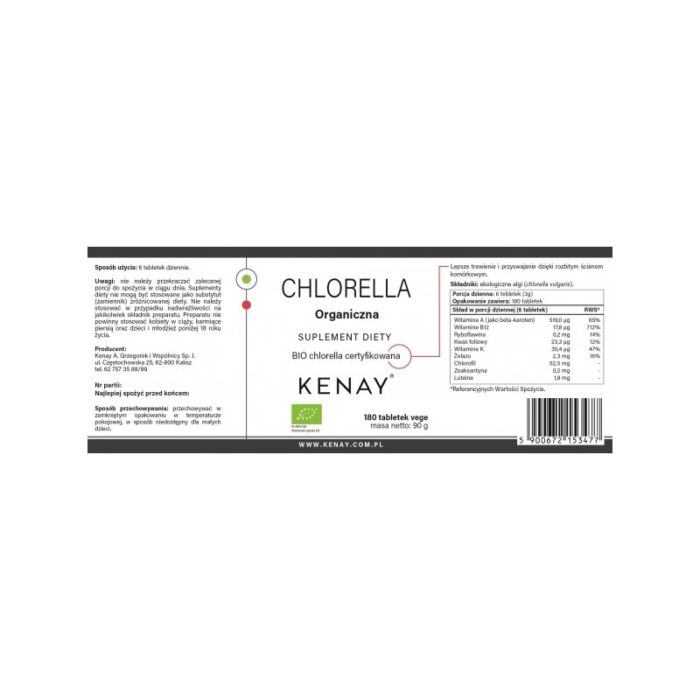 CHLORELLA ORGANICZNA - 180 tabl. PL-EKO-06 - obrazek 2