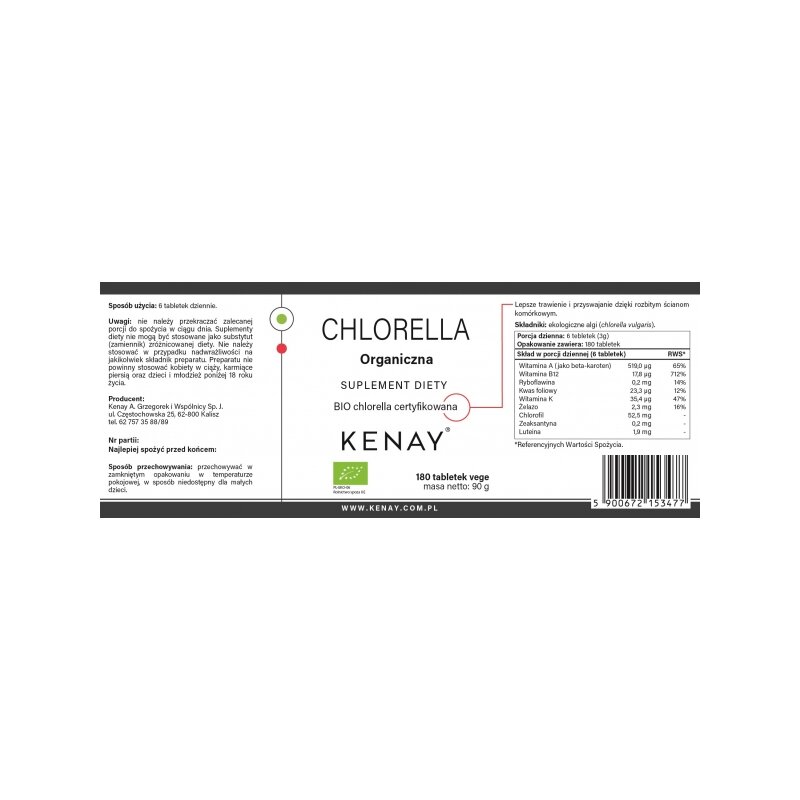 organiczna-chlorella-180-tabletekk-1.jpg CHLORELLA ORGANICZNA - 180 tabl. PL-EKO-06 - obrazek 2