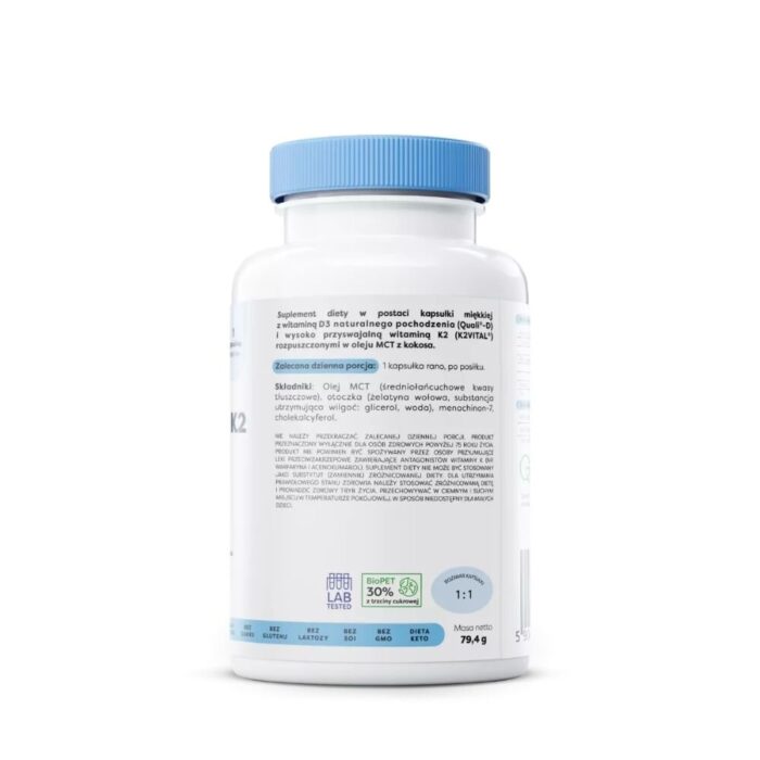 Osavi Witamina D3 + K2, 4000 IU + 150 µg - 120 kapsułek - obrazek 2