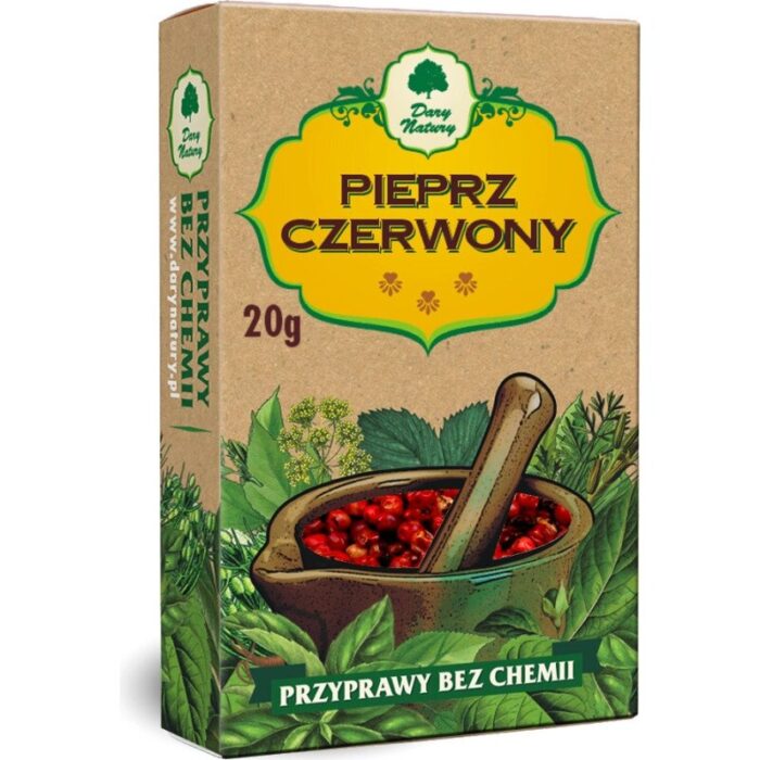 Pieprz czerwony ziarnisty 20g DARY NATURY - obrazek 1