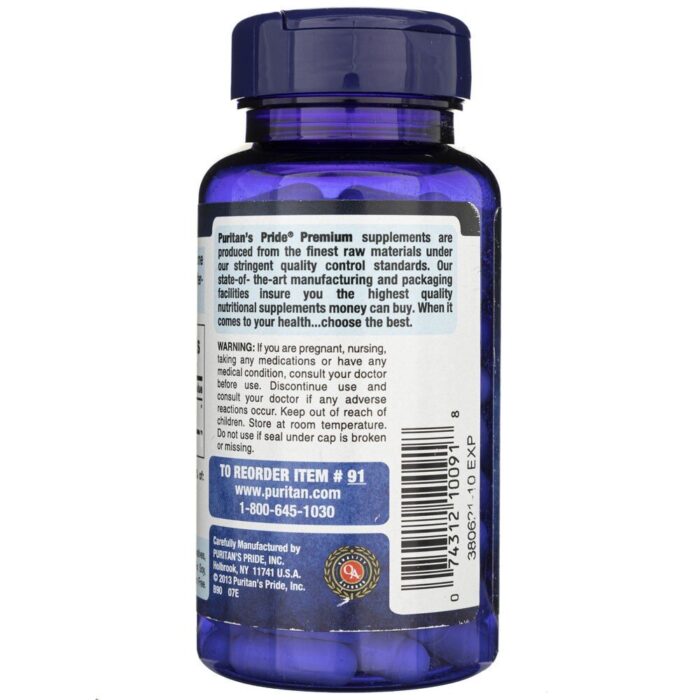 Puritan's Pride L-Arginina 500 mg - 100 kapsułek - obrazek 3