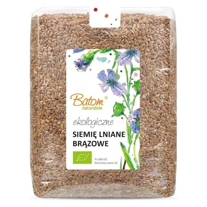 Siemię lniane brązowe 1kg BATOM BIO - obrazek 1