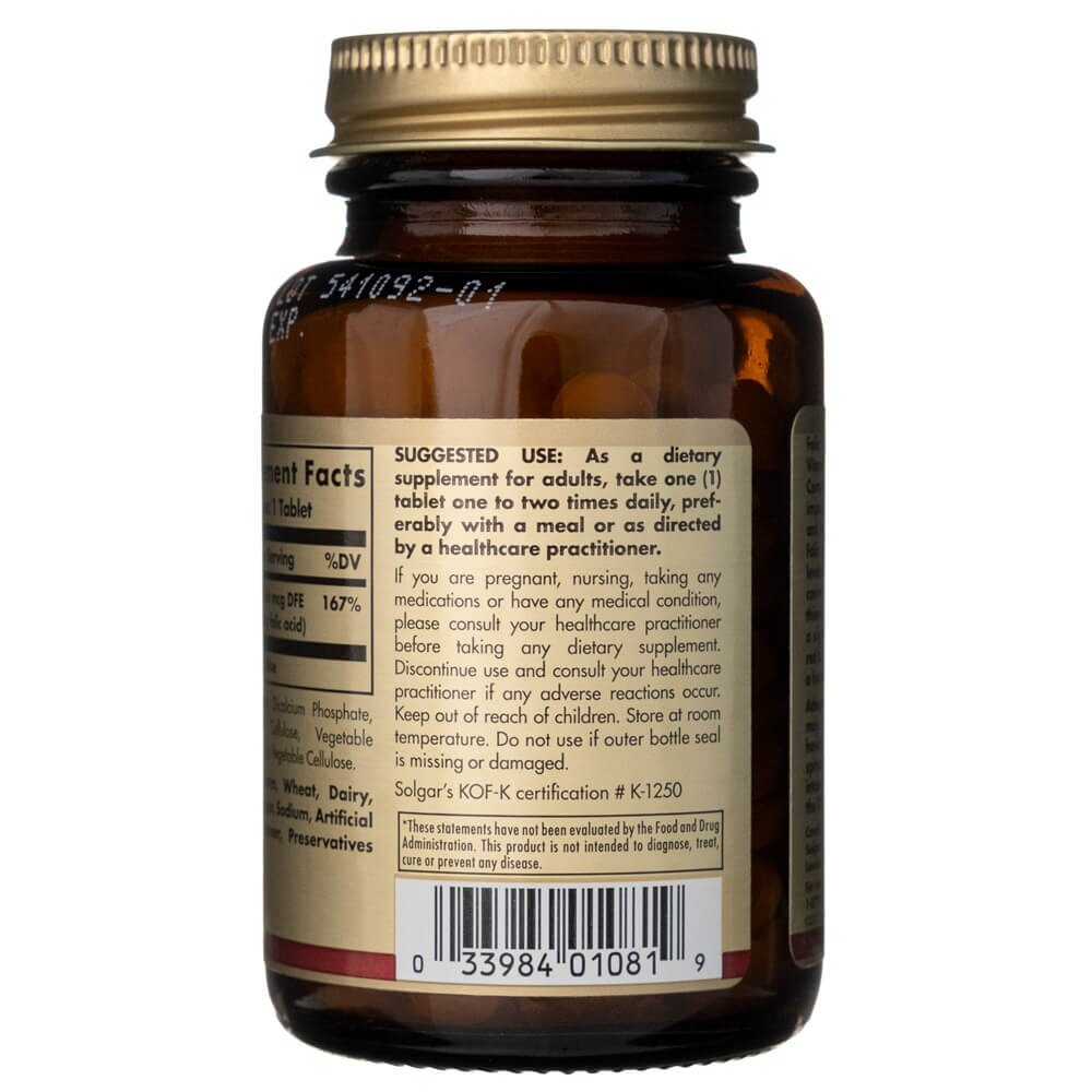 sol1081-3-1.jpg Solgar Foliany 400 mcg (Kwas Foliowy) - 250 tabletek - obrazek 3