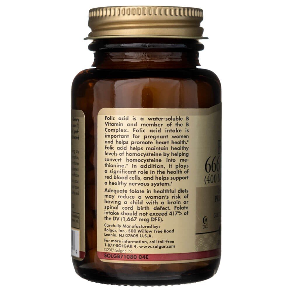 sol1081-4-1.jpg Solgar Foliany 400 mcg (Kwas Foliowy) - 250 tabletek - obrazek 4
