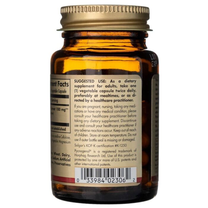 Solgar Pycnogenol 100 mg - 30 kapsułek - obrazek 4