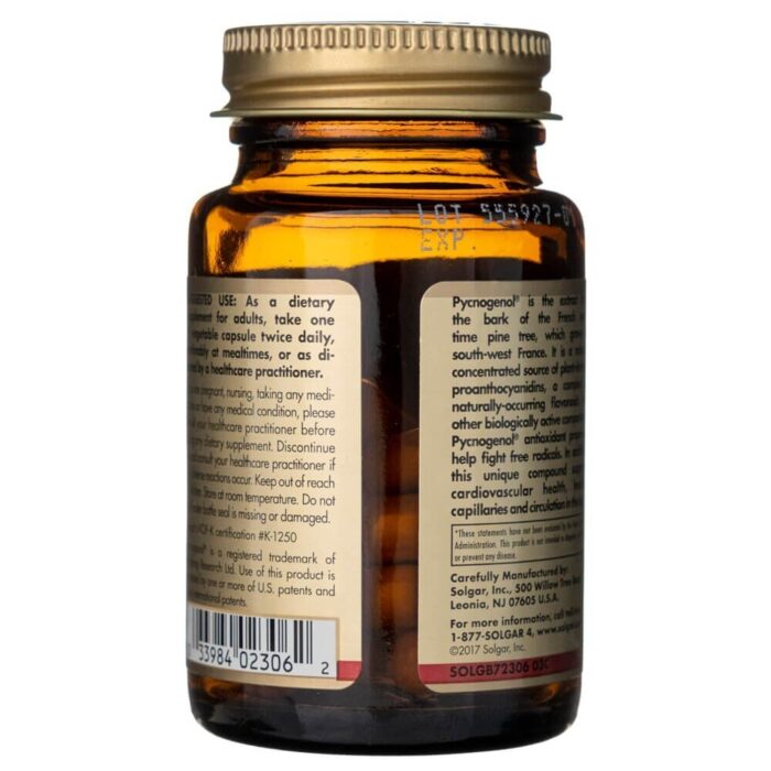 Solgar Pycnogenol 100 mg - 30 kapsułek - obrazek 5