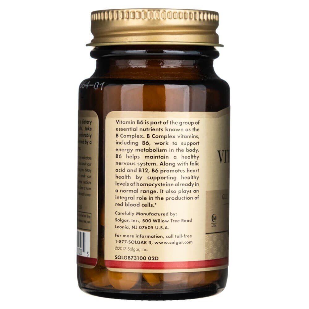 sol3100-4-1.jpg Solgar Witamina B6 50 mg - 100 tabletek - obrazek 4