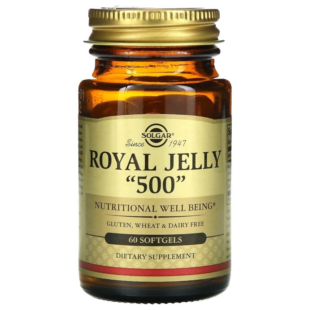 sol4311-1-1.jpg Solgar Royal Jelly 500 mg (Mleczko pszczele) - 60 kapsułek żelowych - obrazek 1