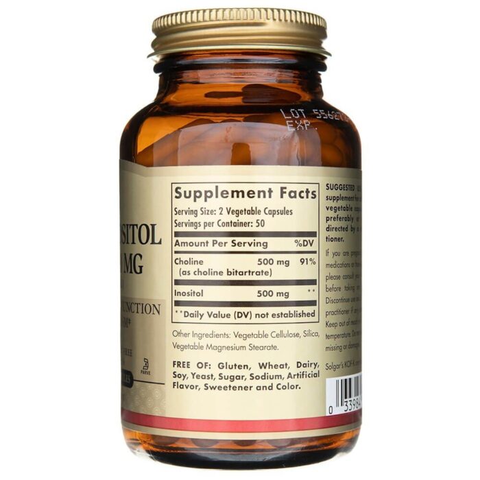 Solgar Cholina 500 mg / Inozytol 500 mg - 100 kapsułek - obrazek 2