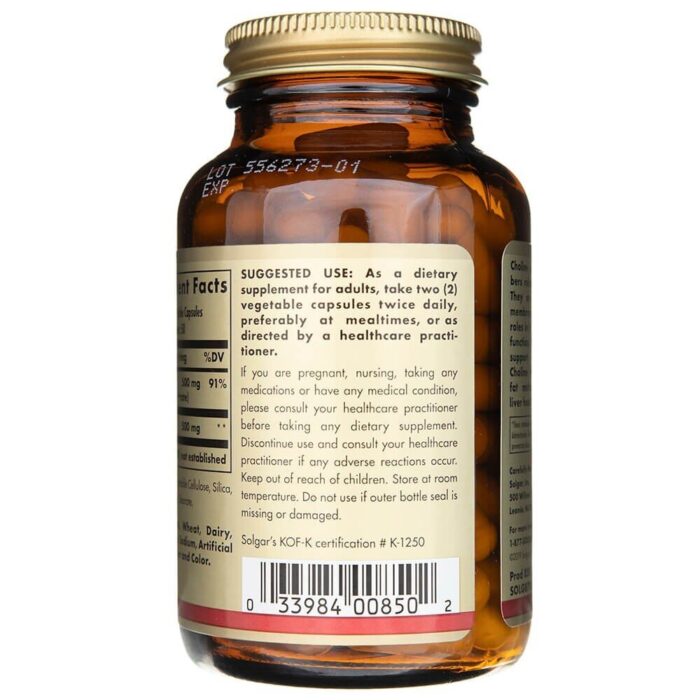 Solgar Cholina 500 mg / Inozytol 500 mg - 100 kapsułek - obrazek 3