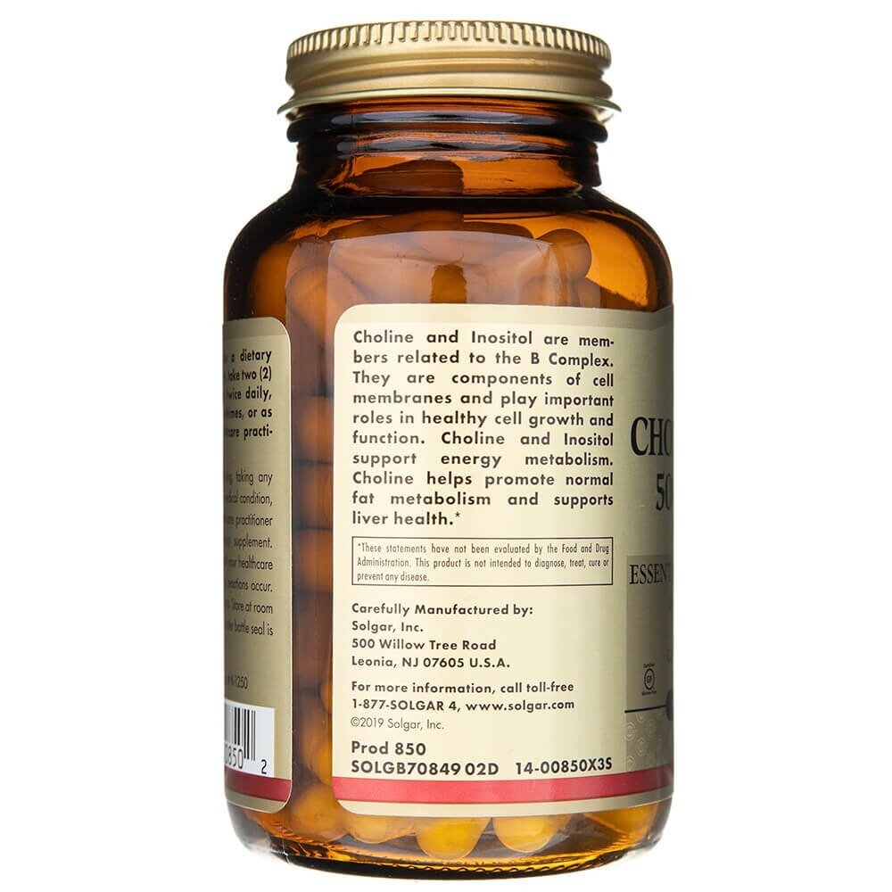 sol850-4-1.jpg Solgar Cholina 500 mg / Inozytol 500 mg - 100 kapsułek - obrazek 4