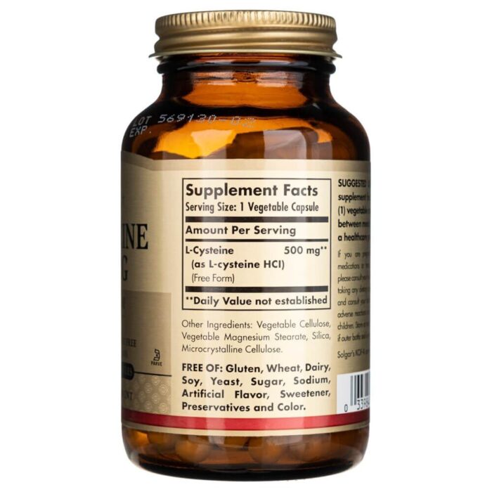 Solgar L-Cysteina 500 mg - 90 kapsułek - obrazek 2