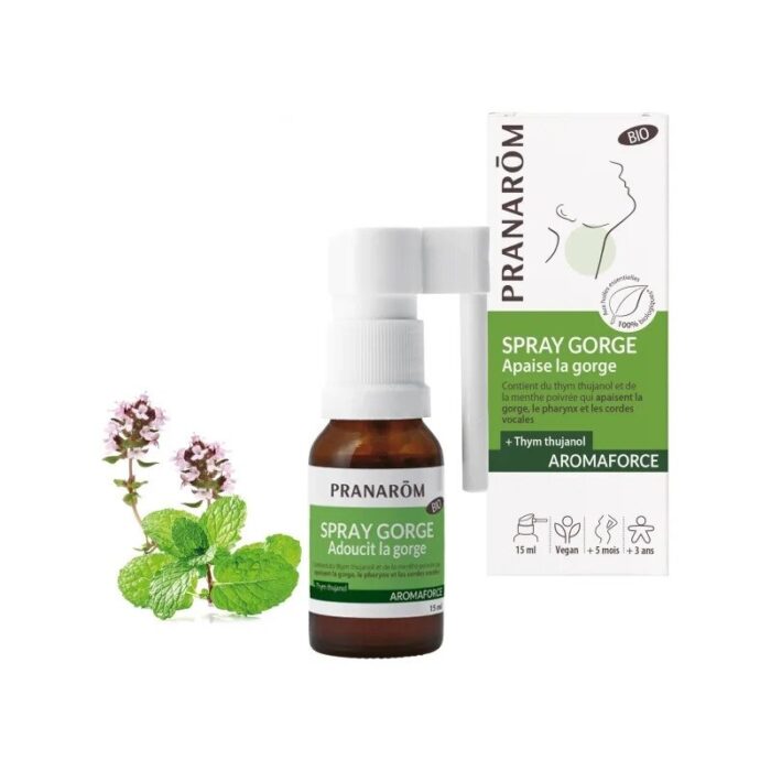 Aromaforce spray do gardła łagodzący 15ml PRANARÔM BIO - obrazek 1