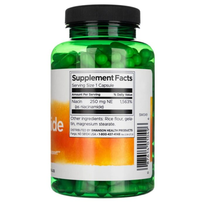 Swanson Niacinamide (Niacynamid) 250 mg - 250 kapsułek - obrazek 2