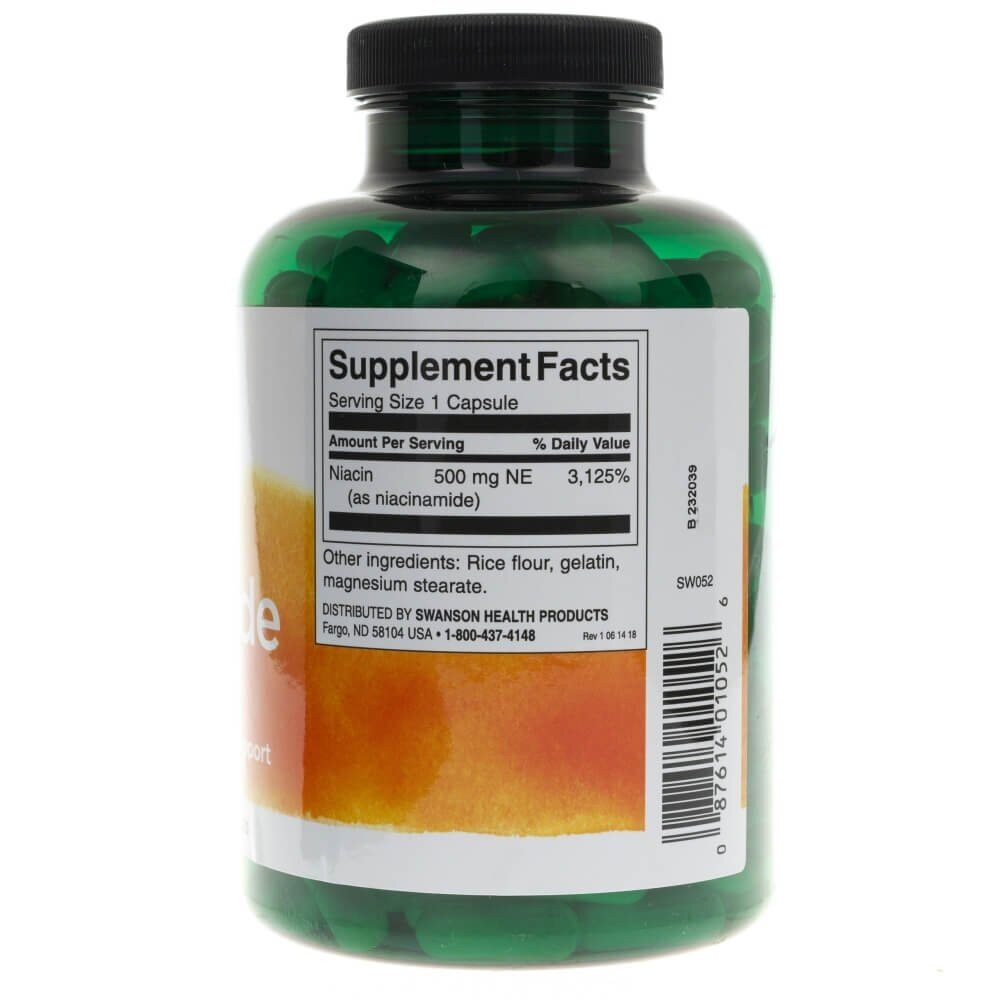 sw052-2-1.jpg Swanson Niacinamide (Niacynamid) 500 mg - 250 kapsułek - obrazek 2