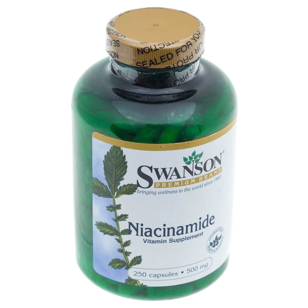 sw052-3-1.jpg Swanson Niacinamide (Niacynamid) 500 mg - 250 kapsułek - obrazek 3