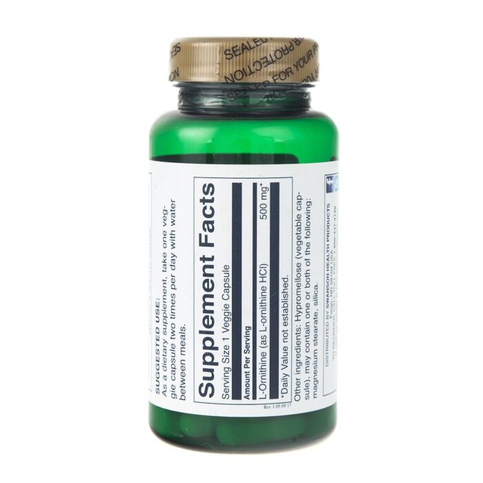 Swanson L-Ornityna 500 mg - 60 kapsułek - obrazek 3