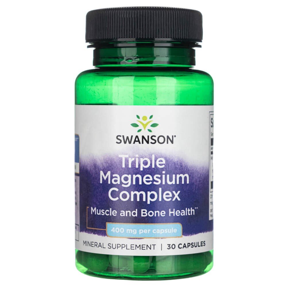 sw1243-1-1.jpg Swanson Triple Magnesium Complex (Magnez) 400 mg - 30 kapsułek - obrazek 1