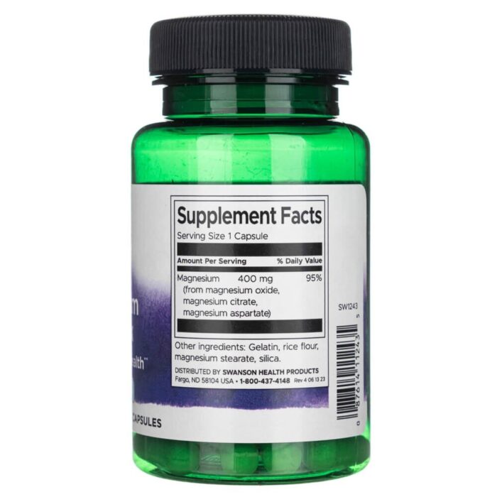 Swanson Triple Magnesium Complex (Magnez) 400 mg - 30 kapsułek - obrazek 2