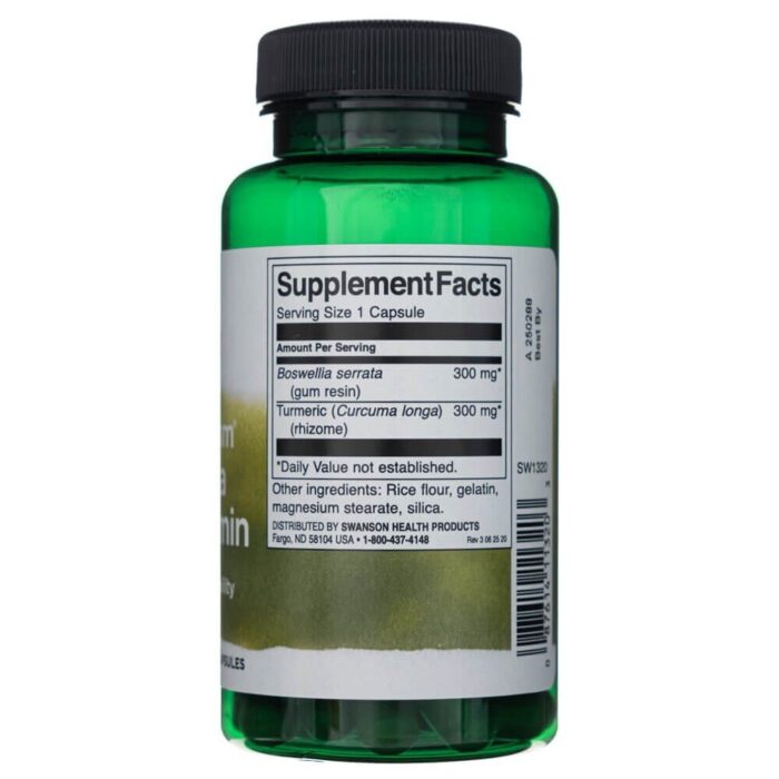 Swanson Boswellia & Curcumin (kurkuma) - 60 kapsułek - obrazek 2