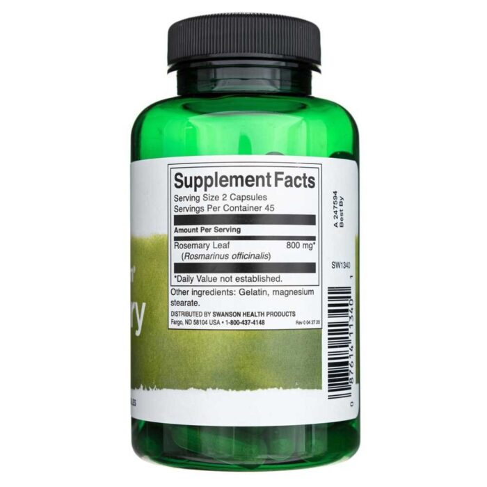 Swanson Rozmaryn 400 mg - 90 kapsułek - obrazek 2