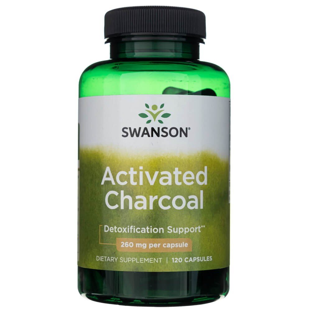 sw1355-1-1.jpg Swanson Activated Charcoal 260 mg - 120 kapsułek węgiel aktywny - obrazek 1