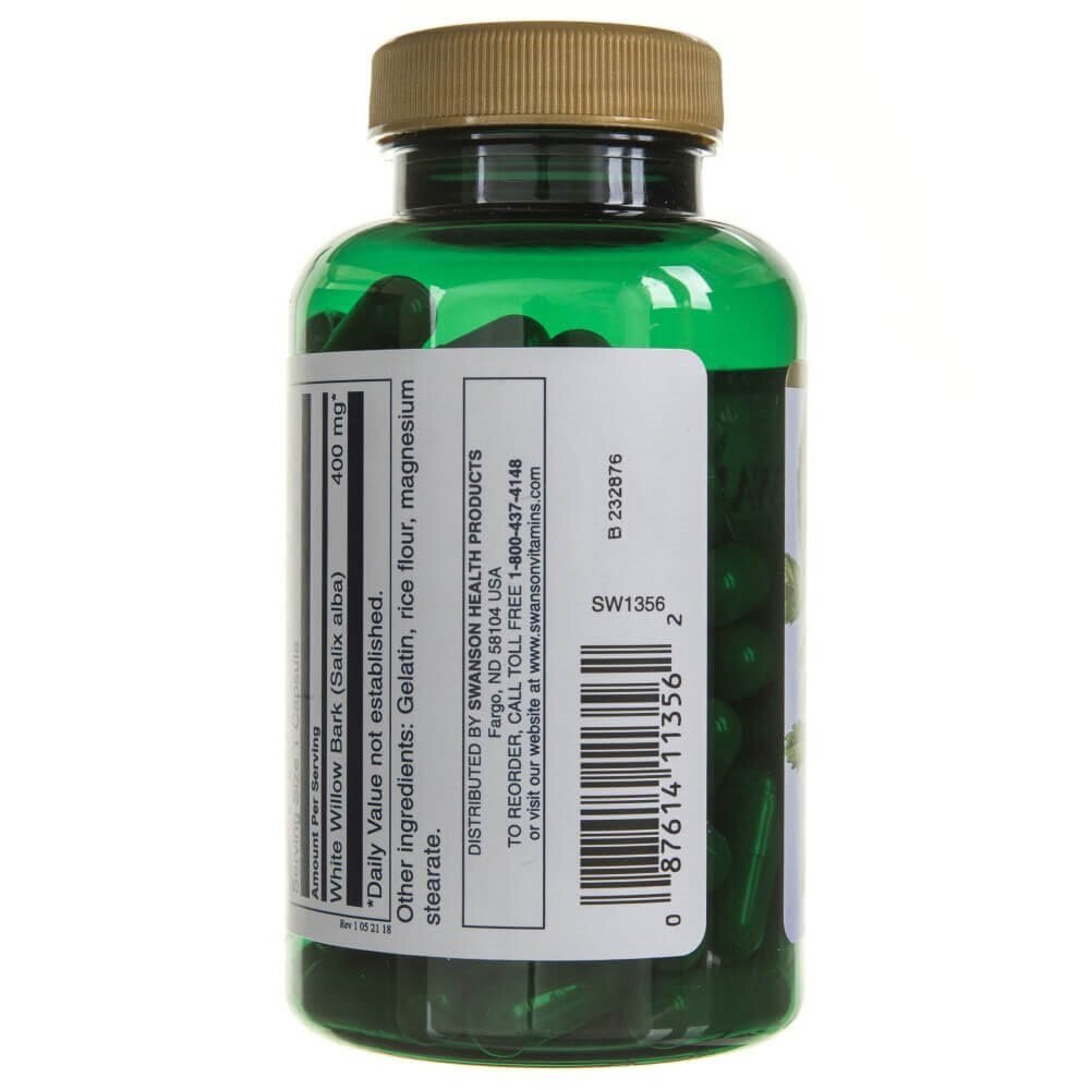 sw1356-3-1.jpg Swanson White Willow Bark (kora wierzby białej) 400 mg - 90 kapsułek - obrazek 3