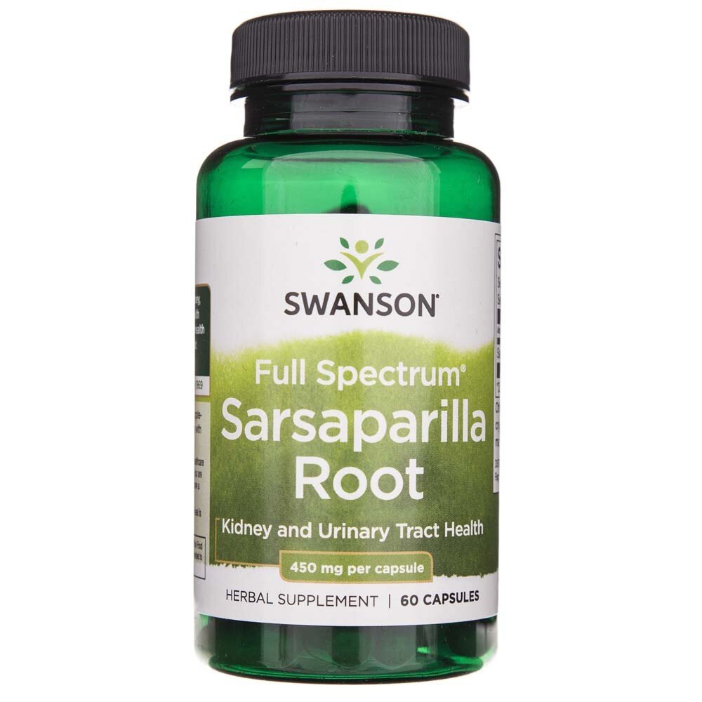 sw1404-1-1.jpg Swanson Sarsaparilla Root (Kolcorośl sarsaparyla) 450 mg - 60 kapsułek - obrazek 1