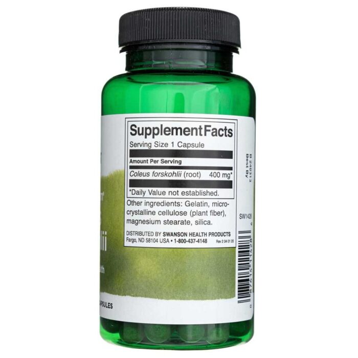 Swanson Forskolina Pokrzywa Indyjska (Coleus Forskholii) - 60 kapsułek - obrazek 2