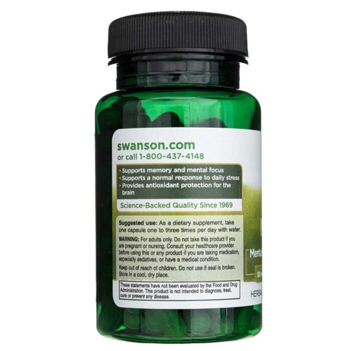 Swanson Bacopa Monniera (Bakopa drobnolistna) 50mg - 90 kapsułek - obrazek 4