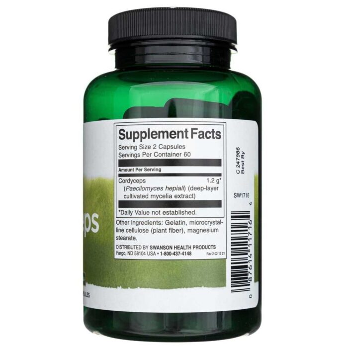 Swanson Cordyceps Sinensis 600 mg - 120 kapsułek - obrazek 2