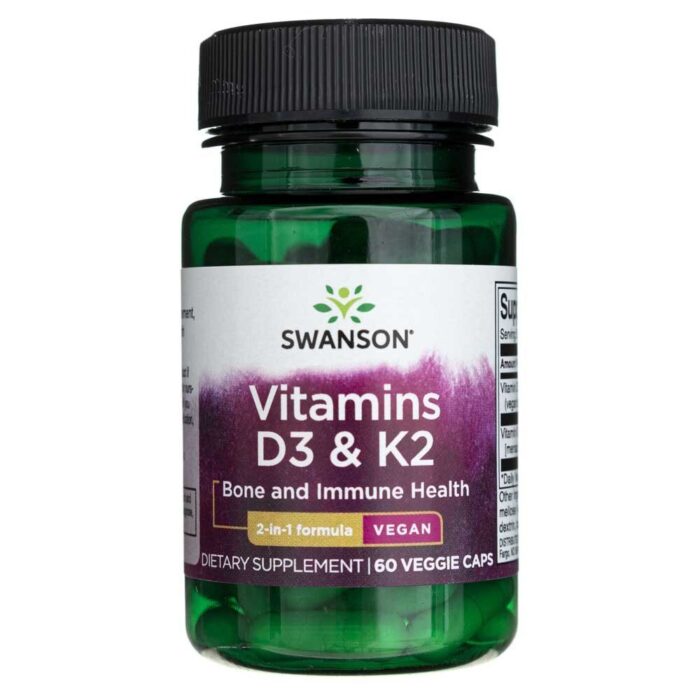 Swanson Witamina D3 + K2 MK-7 - 60 kapsułek - obrazek 1
