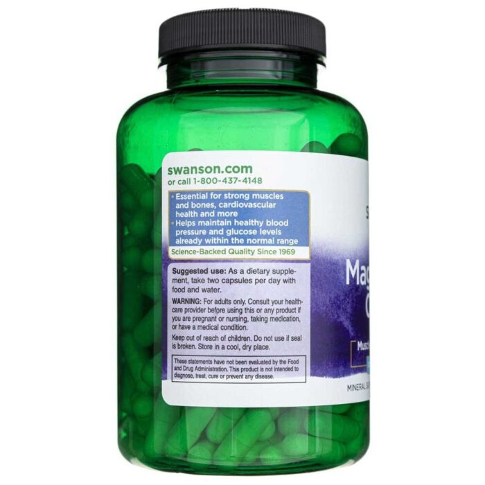 Swanson Magnez tlenek 200 mg - 250 kapsułek - obrazek 4