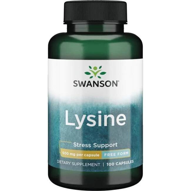 sw268-1-1-1.jpg Swanson L-Lysine (L-Lizyna) 500 mg - 100 kapsułek - obrazek 1