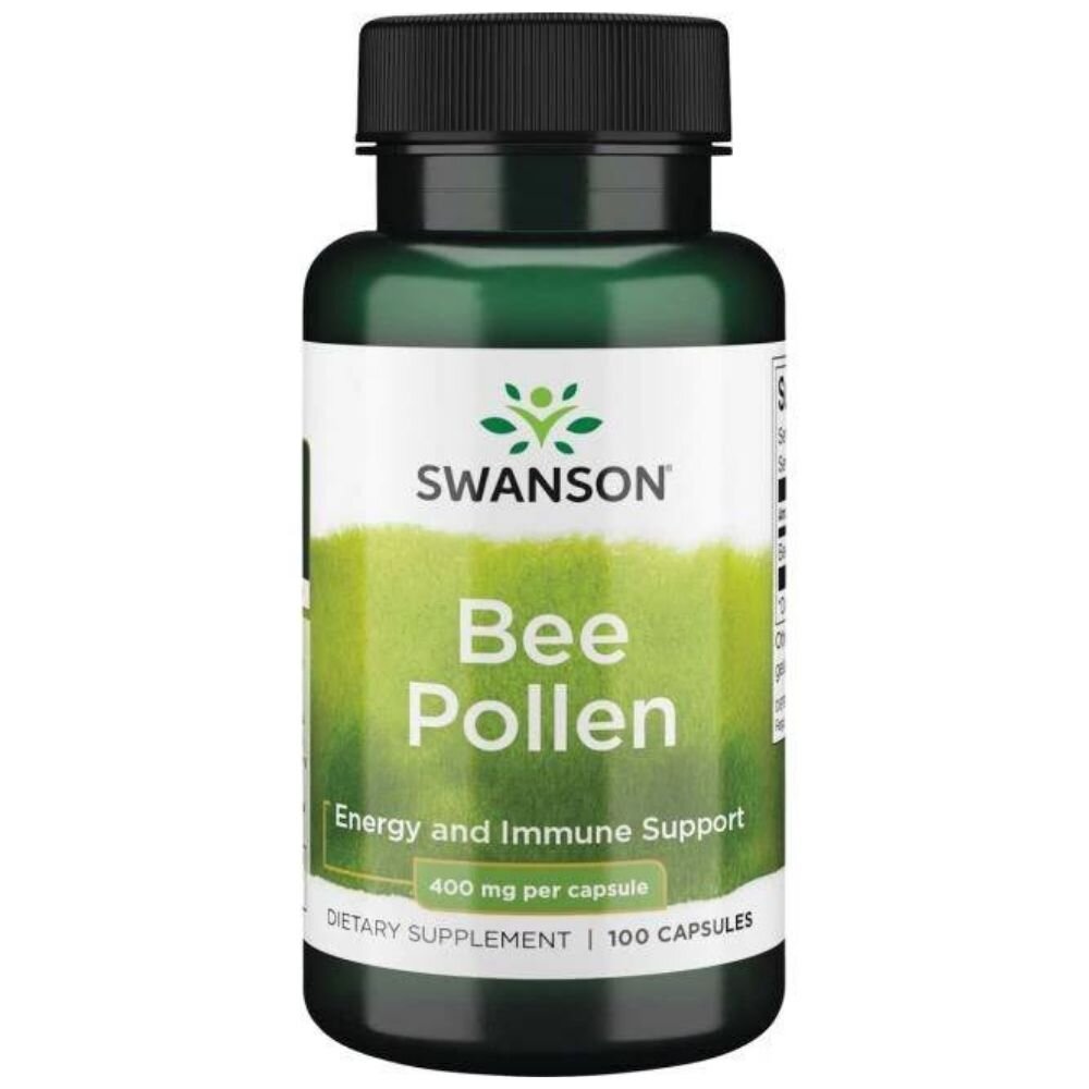 sw316-1-1.jpg Swanson Bee Pollen (pyłek pszczeli) 400 mg - 100 kapsułek - obrazek 1