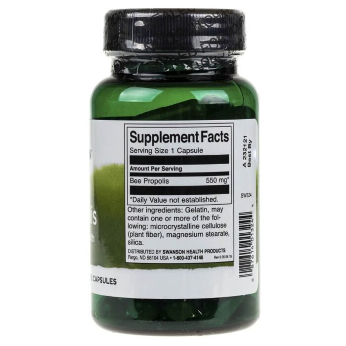 Swanson Bee Propolis (Kit Pszczeli) 550 mg - 60 kapsułek - obrazek 2
