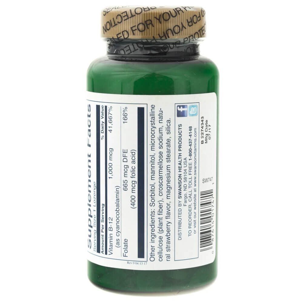 sw747-3-1.jpg Swanson Witamina B12 500 mcg do ssania, truskawka - 250 pastylek - obrazek 3