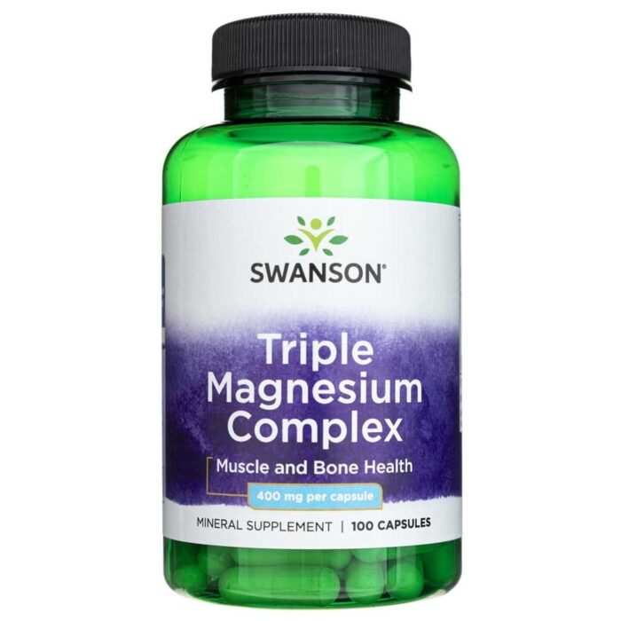Swanson Triple Magnesium Complex (Magnez) 400 mg - 100 kapsułek - obrazek 1