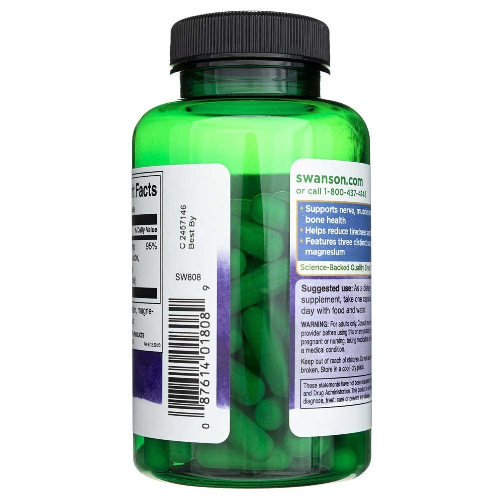 sw808-3-1-1.jpg Swanson Triple Magnesium Complex (Magnez) 400 mg - 100 kapsułek - obrazek 3
